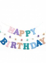 Load image into Gallery viewer, Pastel Rainbow Felt Happy Birthday Garland Banner