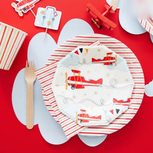 Load image into Gallery viewer, Red Fine stripes plates (Set of 8)