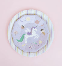 Load image into Gallery viewer, Multicolor Fine Stripes Plates (Set of 8)