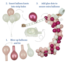 Load image into Gallery viewer, pink white and gold balloon garland for ballerina party décor