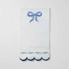 Load image into Gallery viewer, Pink bow scalloped luncheon napkins for princess baby shower tea party