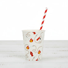 Load image into Gallery viewer, Red firetruck disposable kids cups for parties