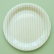 Load image into Gallery viewer, Mint Fine Stripes Plates (Set of 8)