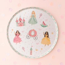 Load image into Gallery viewer, Set of 8 princess plates featuring diverse princess characters