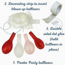 Load image into Gallery viewer, balloons with a decorating strip and double-sided dot glue