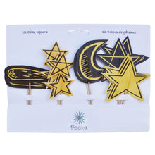 Load image into Gallery viewer, Galaxias Planets Moon Stars Toppers (Set of 12) - Pooka Party
