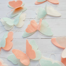 Load image into Gallery viewer, Peach mint felt Butterfly fairy garland for party and room decoration - Pooka Party
