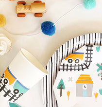 Load image into Gallery viewer, Black and White Fine Stripes Plates (Set of 8) - Pooka Party