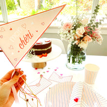 Load image into Gallery viewer, Mon Cheri Valentines Day Pennant Flag &amp; Cutout Printable - Pooka Party
