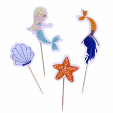 Load image into Gallery viewer, Mermaid Cupcake Toppers - Pooka Party
