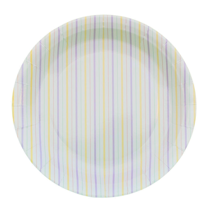Multicolor Fine Stripes Plates (Set of 8) - Pooka Party