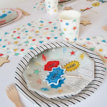 Load image into Gallery viewer, Black and White Fine Stripes Plates (Set of 8) - Pooka Party