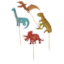 Load image into Gallery viewer, Dinosaur Cake Toppers (Set of 12) - Pooka Party
