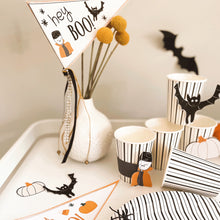 Load image into Gallery viewer, Cute Dracula Mummy Pumpkin Halloween Pennant Flag & Cutout Printables - Pooka Party