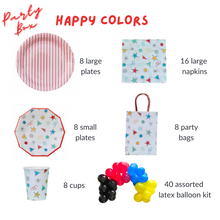 Load image into Gallery viewer, Happy Colors Party Supplies in a Box - Pooka Party