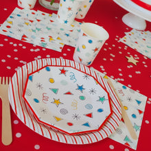 Load image into Gallery viewer, Red stripes paper plates - Pooka Party