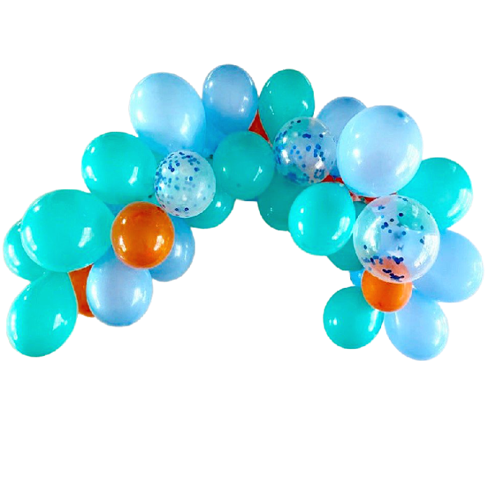 orange mint green and blue balloon arch Garland Kit - Pooka Party