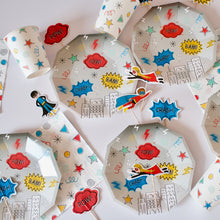 Load image into Gallery viewer, Superhero Plates and cups - Pooka Party
