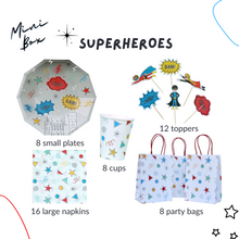 Load image into Gallery viewer, Superhero Party Supplies in a Box - Pooka Party