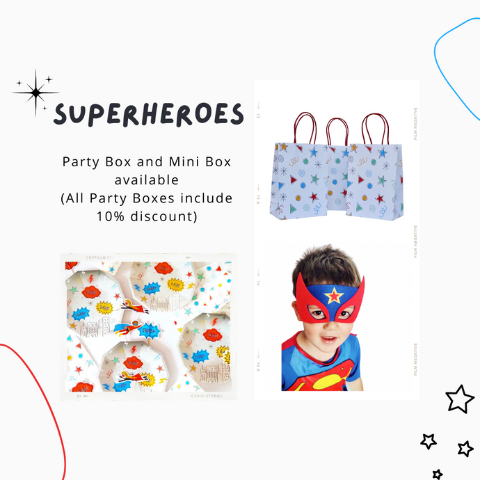 Superhero Party Supplies in a Box - Pooka Party