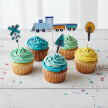 Load image into Gallery viewer, Steam Train Cupcake Toppers - Pooka Party