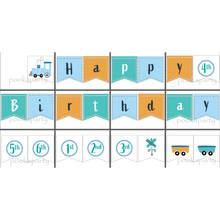 Load image into Gallery viewer, Steam Train Banner Free Printable - Pooka Party