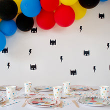 Load image into Gallery viewer, Super Heroes Wall Decal - Black (20 Pcs) - Pooka Party