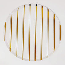 Load image into Gallery viewer, Golden Stripes Large Paper Plates 10&quot; (8 Pack)
