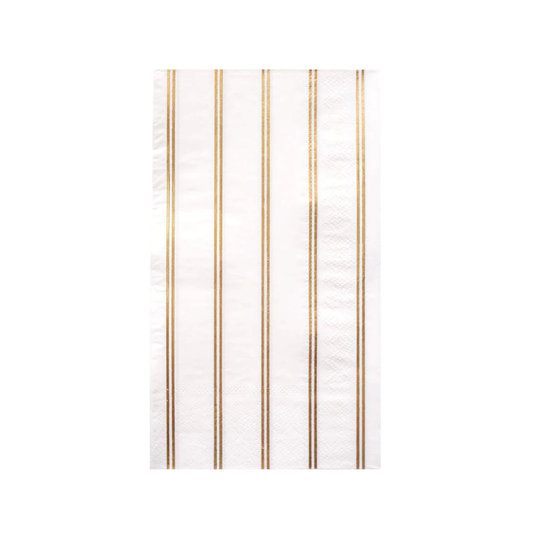 Gold Stripes Luncheon Napkins  (Set of 16)