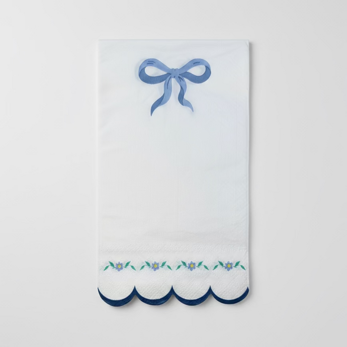 Pink bow scalloped luncheon napkins for princess baby shower tea party