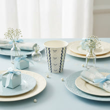 Load image into Gallery viewer, Blue Bow Coquette Paper Cups 9oz (8 pack)
