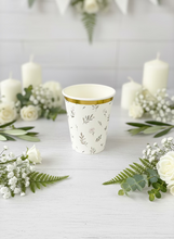 Load image into Gallery viewer, Floral Eucalyptus Paper Cups 9oz (8 Pack)
