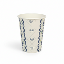 Load image into Gallery viewer, Blue Bow Coquette Paper Cups 9oz (8 pack)
