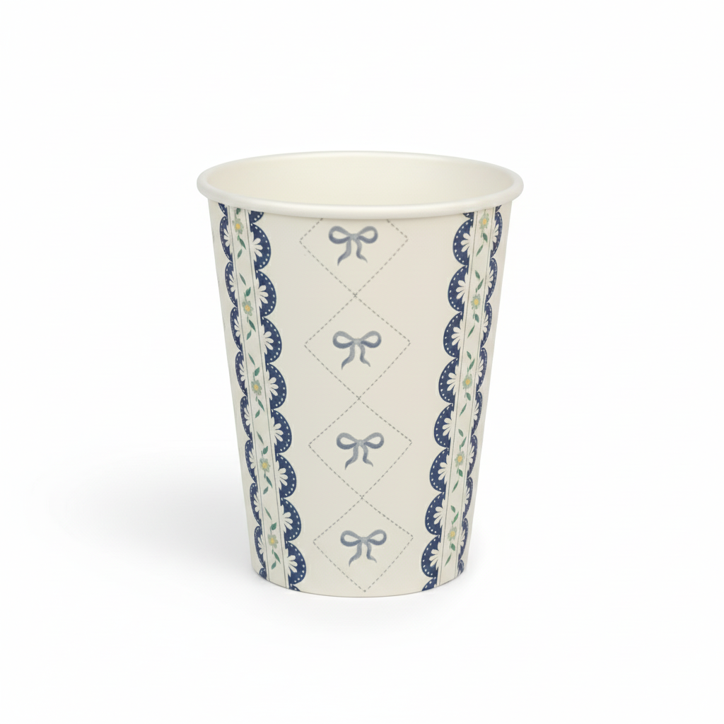 Blue Bow Coquette Paper Cups 9oz (8 pack)