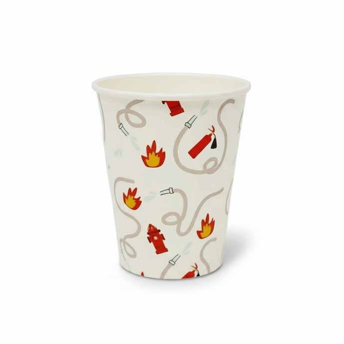 Firetruck 9oz party cups for firefighter birthday party