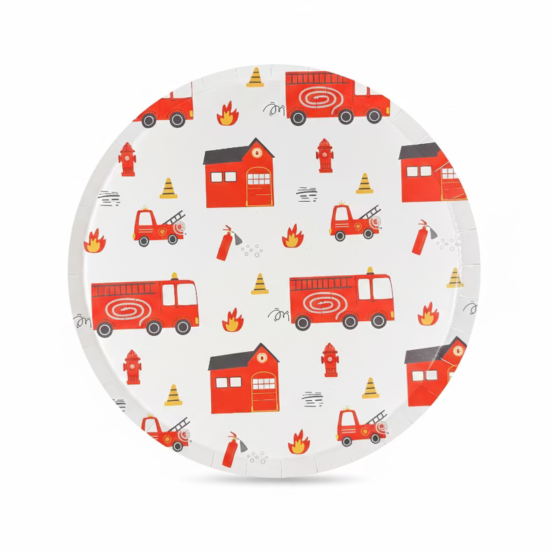 Firetruck Dessert Plates 8