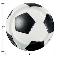 Load image into Gallery viewer, Soccer Party Dessert Plates: Kids Birthday, Sports Theme (Set of 8, 7-inch)
