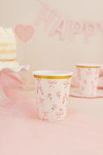 Load image into Gallery viewer, Pink Ballerina Bows Flowers 9oz Party Cups  Ballet, Garden Tea, Fairy Tail, Baby Shower Cups for Girl 1st Birthday Baby Shower Party Decor
