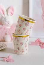 Load image into Gallery viewer, Pink Ballerina Bows Flowers 9oz Party Cups  Ballet, Garden Tea, Fairy Tail, Baby Shower Cups for Girl 1st Birthday Baby Shower Party Decor
