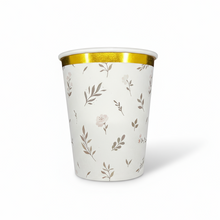 Load image into Gallery viewer, Floral Eucalyptus Paper Cups 9oz (8 Pack)
