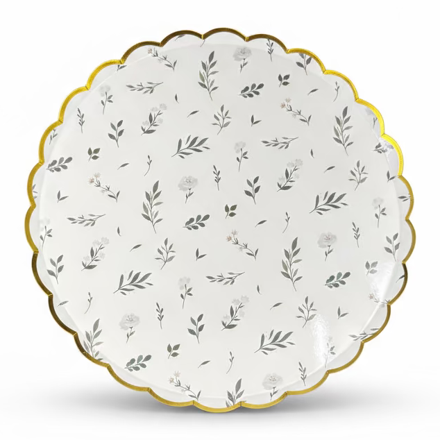 Floral Eucalyptus Large Paper Plates 10