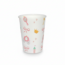 Load image into Gallery viewer, Whimsical Princess 9oz Paper Cups – Fairy-Tale Party Tableware
