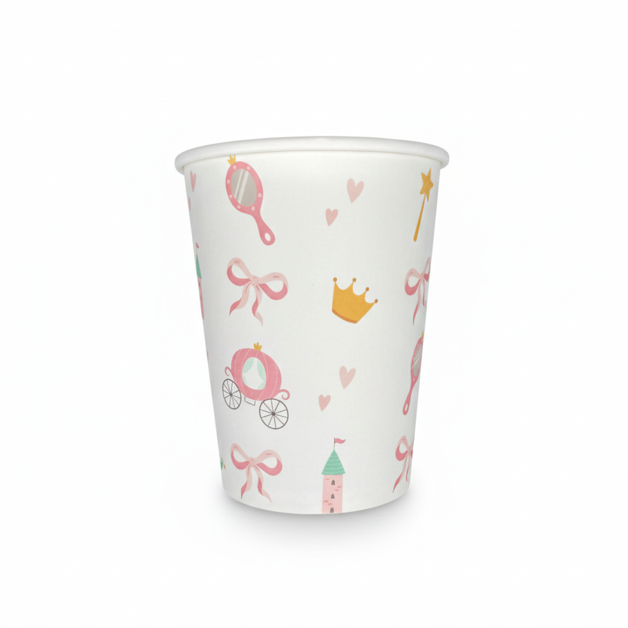 Whimsical Princess 9oz Paper Cups – Fairy-Tale Party Tableware