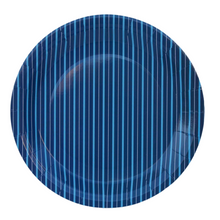 Load image into Gallery viewer, Light blue and Navy Blue paper plates top view - Pooka Party
