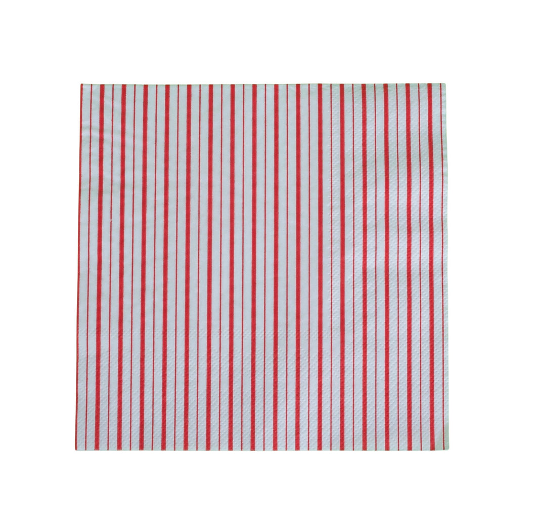 striped white and red paper napkins - Pooka Party