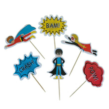 Load image into Gallery viewer, Superhero cake toppers - Pooka Party
