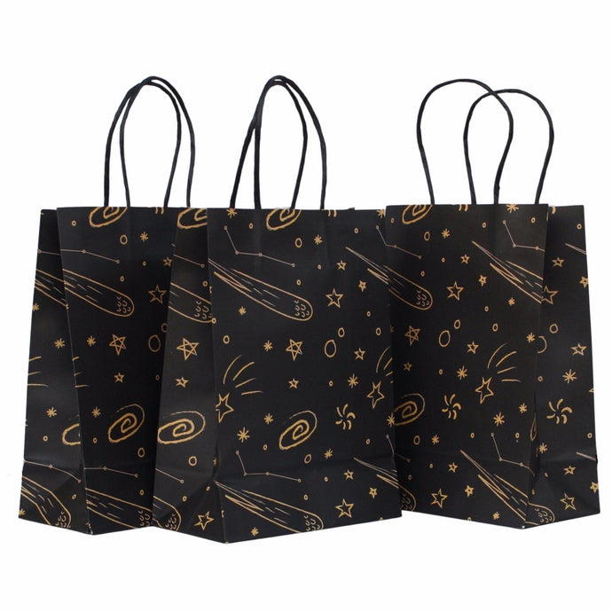 Stars and Planets Black Paper Bags - Pooka Party