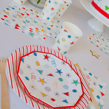 Load image into Gallery viewer, Red stripes paper plates - Pooka Party
