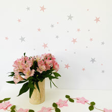 Load image into Gallery viewer, Stars Reusable Wall Decal - Pink &amp; Grey (66 Pcs) - Pooka Party
