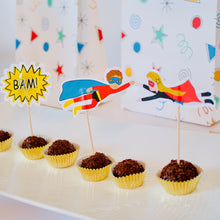 Load image into Gallery viewer, Superhero cake decorations - Pooka Party
